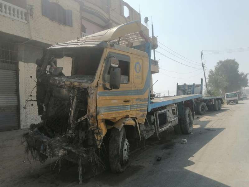 السيارة المتسببة في حادث تصادم طريق الفيوم